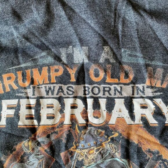 Grumpy Old Man February Birthday Hoodie Gray XL - Picture 3 of 6